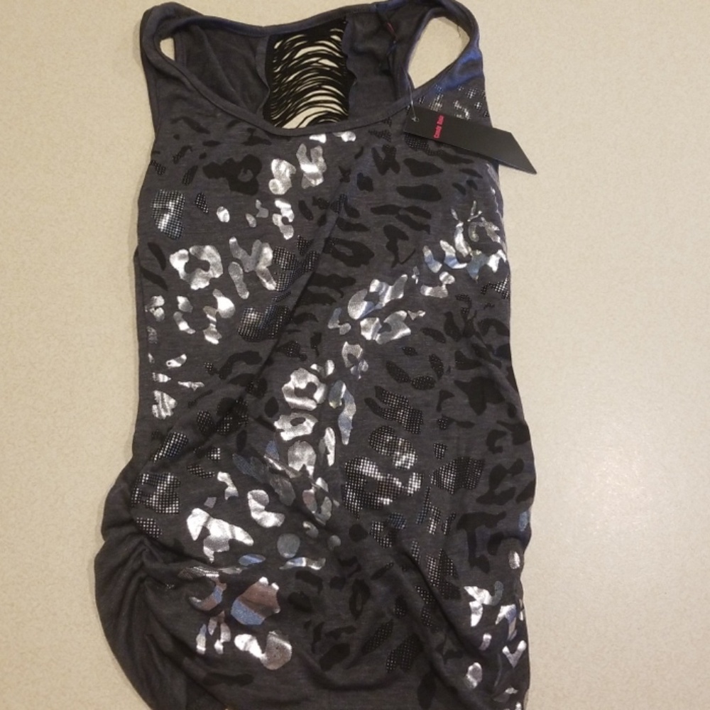 Cheetah print silcer and black top